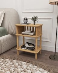 CMDWOOD LİNDE : Komodin Minimalist MDF lam ve Ahşap ayaklı Tasarım