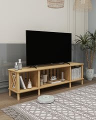 CMDWOOD ONTANO Tv Ünitesi 160cm Mdf'lam Ve Ahşap Tasarım -salon Ünitesi - Oturma Odası- Televizyon Odası