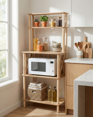 CMDWOOD CAFONA Kahve & Fırın Köşesi 5 Raflı – Mdf'lam Mutfak Organizeri - Mikrodalga, Standı