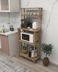 CMDWOOD CAFONA Kahve & Fırın Köşesi 5 Raflı – Mdf'lam Mutfak Organizeri - Mikrodalga, Standı