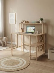 VENA Çalışma Masası Mdf ve Ahşap Ayak 3 Raflı - Çalışma Masası-Ders Masası -Ofis Masası